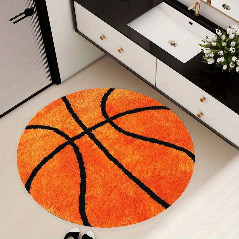 Home Gym Equipment Amazon - Basketbalpatroon rond tapijt flanel zacht woondecoratie