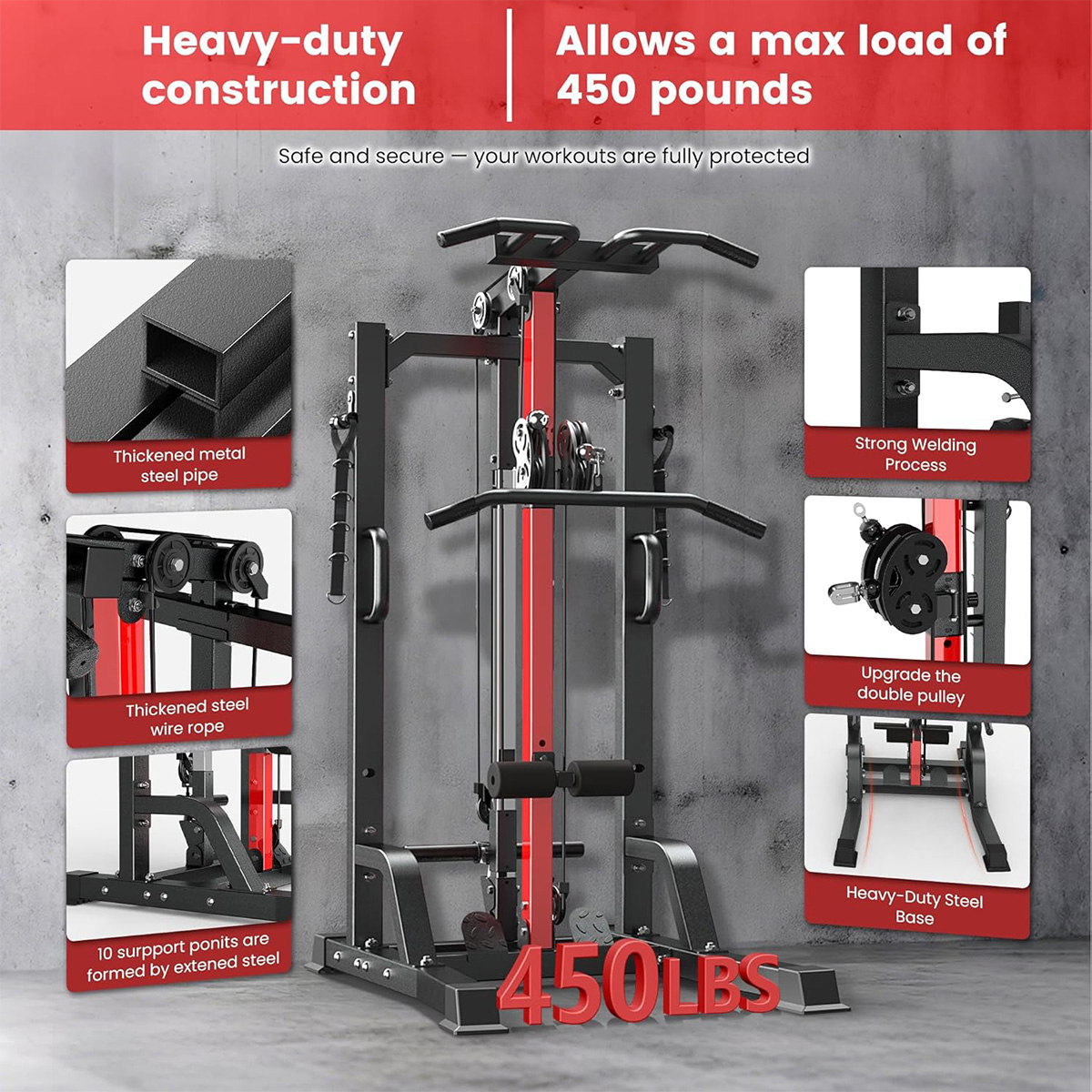Pooboo Home Gym Machine - Hoog - Home Gym Pulley System recensie en prijs