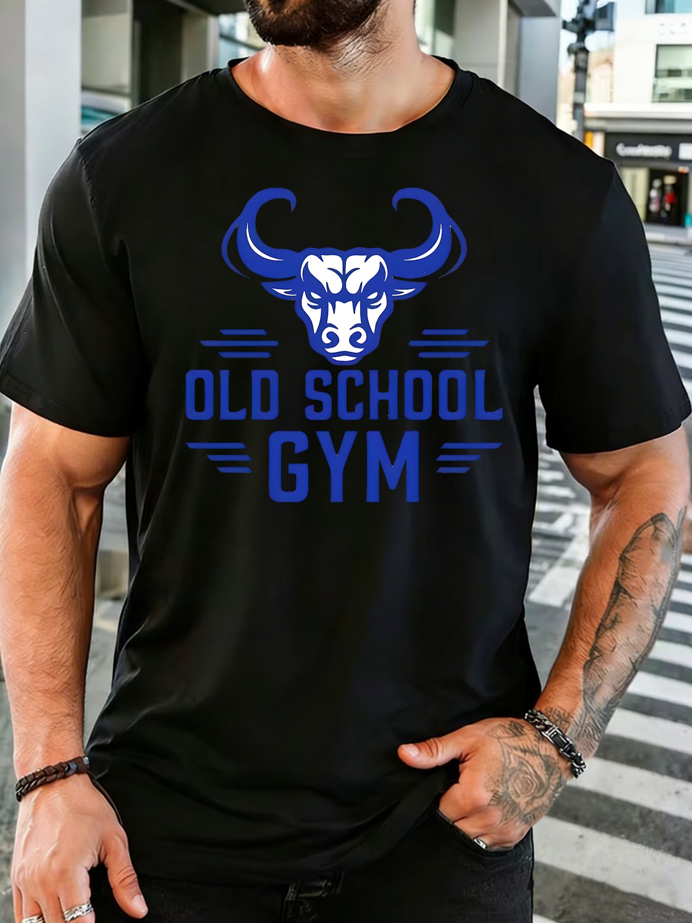 Herenshirt van zacht katoen, r - Home Gym Old School recensie en prijs